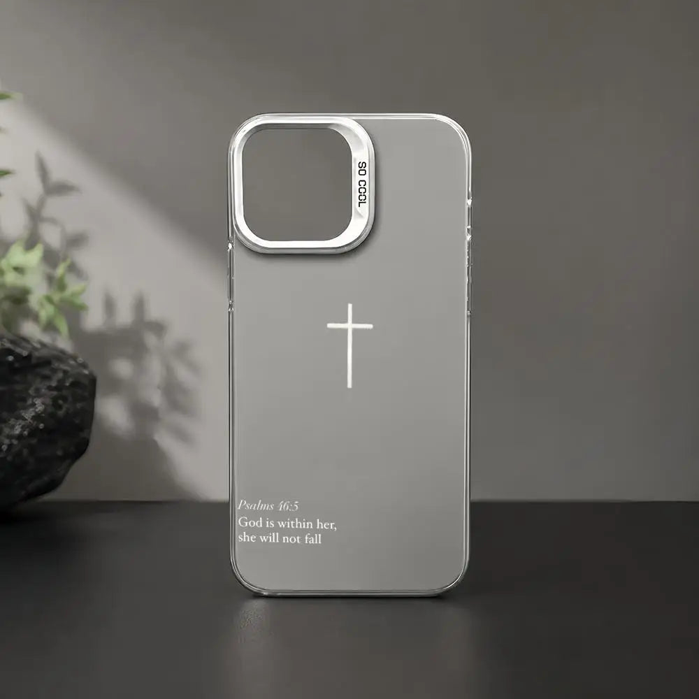 P-Psalm 465: The Cross-S Phone Case iPhone 17/16/15/14/13/12/11 Pro Max Luxury Silver TPU Ultra-Thin Shock-Resistant Case