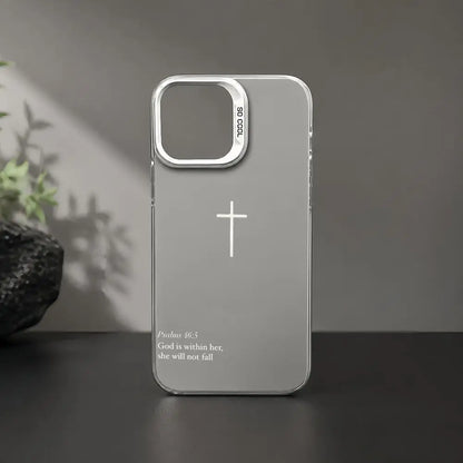 P-Psalm 465: The Cross-S Phone Case iPhone 17/16/15/14/13/12/11 Pro Max Luxury Silver TPU Ultra-Thin Shock-Resistant Case