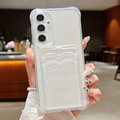 Case For Samsung Galaxy S25 Edge S26 S22 S23 S24 Ultra S24 S25 FE A57 A37 A17 A56 A55 A54 A15 A36 A26 Card Bag Clear Phone Cover