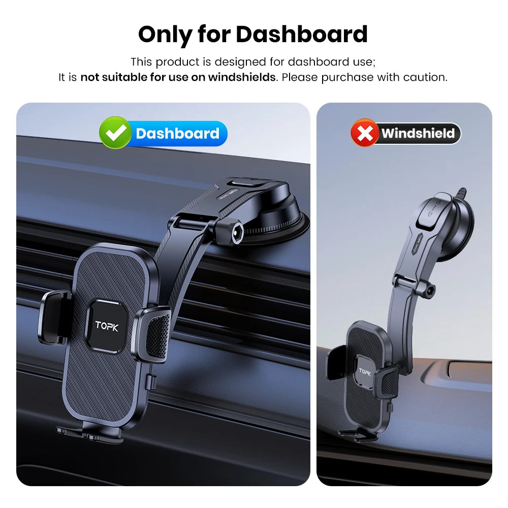 TOPK Car Phone Holder — Air Vent & Dashboard Mount