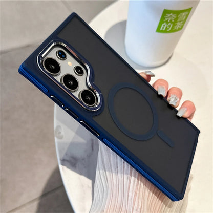 Luxury Matte Magnetic Phone Case For Samsung Galaxy S24 S23 S22 Ultra Plus For Magsafe Wireless Charging Shockproof Back Cover