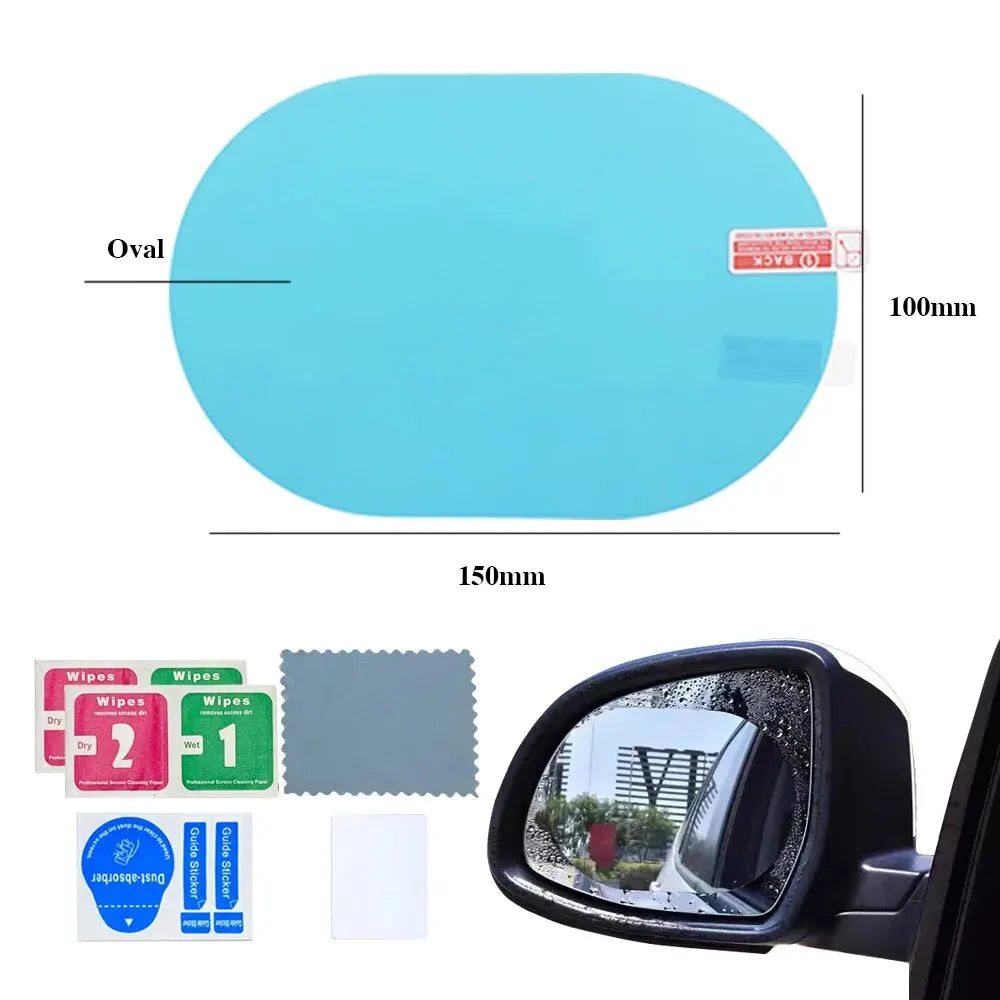 2pcs Universal Anti-Fog Anti-glare Rainproof Car Tuning Rearview Mirror Trim Film Cover Exterior Parts Car Glass Accessories