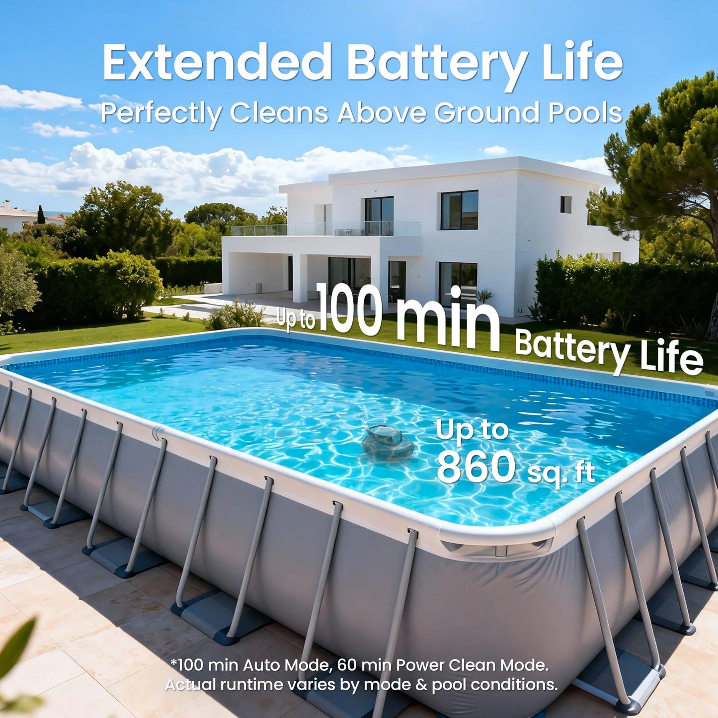Refurbished AIPER Scuba SE Cordless Pool Cleaner Pool Vacuum with 90-Min Runtime, Smart Self-Parking, Lightweight, Pool Vacuum for Above Ground Flat Pools up to 860 Sq.ft, Starry Gray & Teal