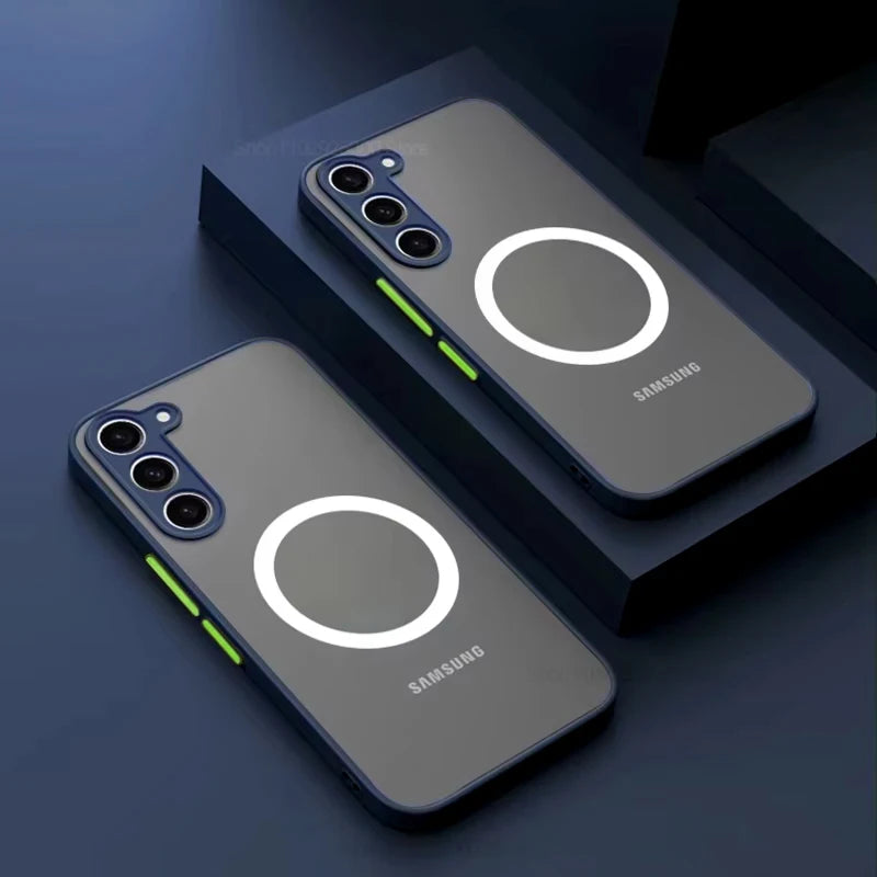 S26 S25 Ultra Plus Case Armor Matte Magnetic For Samsung Galaxy S26 S25 S24 S23 Ultra Plus Cases Frosted Wireless Charge Cover