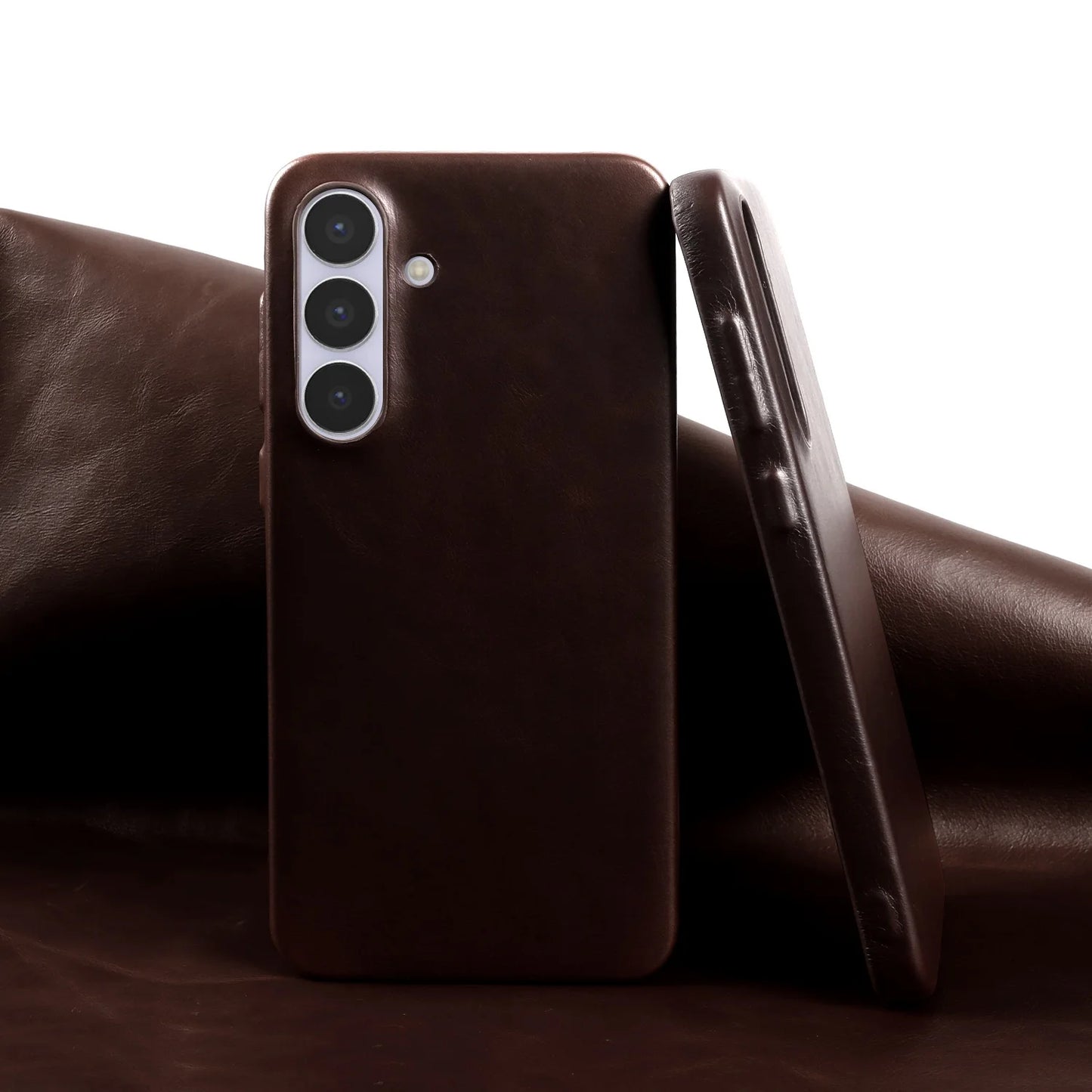 Premium Genuine Leather Back Case For Samsung Galaxy S25FE S26 S25Ultra S24 S23 S22 Business Full Covered Protective Phone Cases