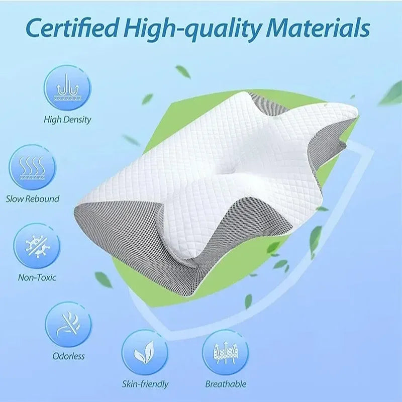 Sleep Memory Pillow Butterfly Memory Foam Neck Pillows Contoured Sleep For Neck Pain Relief Stomach Support Comfortable Pillow