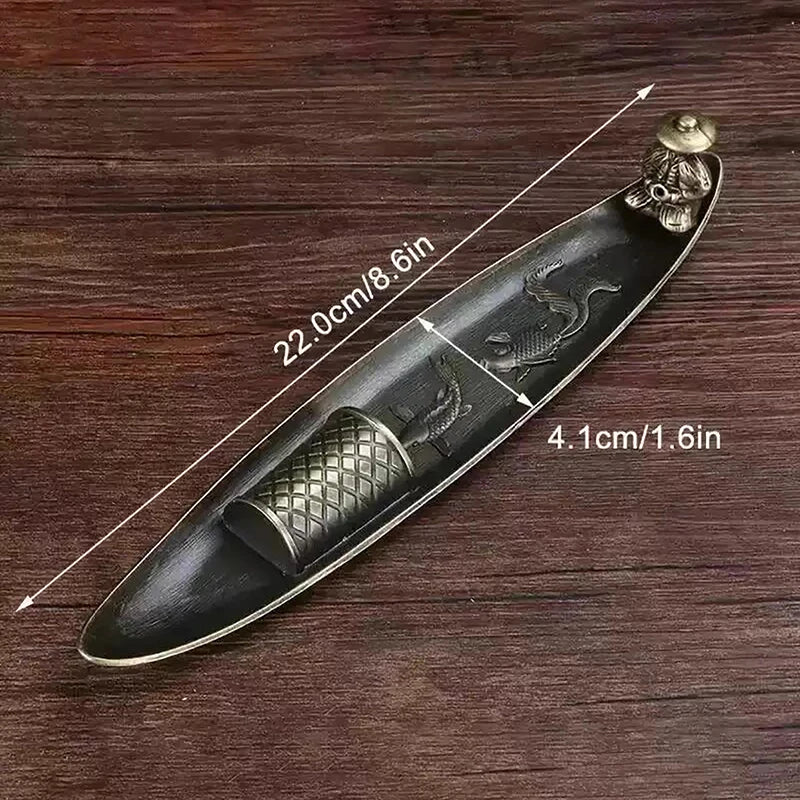 Fashionable Small Boat Incense Burner Fishing Old Man Style Incense Burner Home Indoor Sandalwood Incense Insert Incense Burner