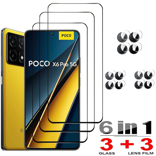mica Poco F8 Ultra F7 X7 X6 F6 Pro 5G Screen Protector Glass Little X6 X5 F5 Pro Pelicula de Vidro Temperado For Xiaomi Poco F7 Ultra Tempered Glass Poco X7 ProPoco X7 Pro Cristal PocoX6 Phone Front Glass