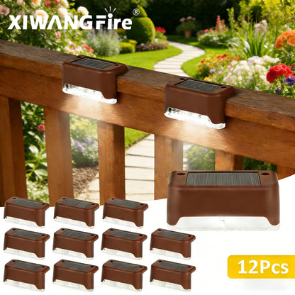 4/8/12Pcs Solar Deck Lights Outdoor Waterproof LED Fence Lights Step Garden Decorate Lamp for Patio Stairs Railing Pathway