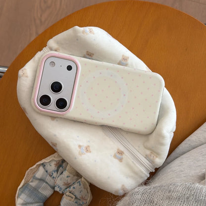 Aesthetic Korean iPhone Case — Magnetic Polka Dot TPU Cover
