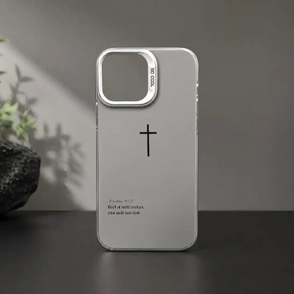 P-Psalm 465: The Cross-S Phone Case iPhone 17/16/15/14/13/12/11 Pro Max Luxury Silver TPU Ultra-Thin Shock-Resistant Case
