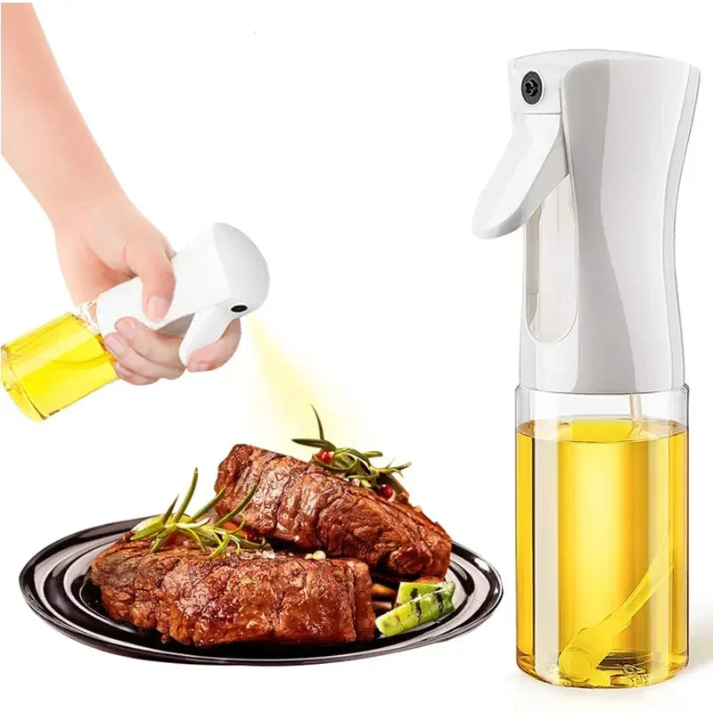 200/300/500ml Oil Spray Plastic Household Kitchen Oil Spray Bottle Or Oil Brush Nebulizing Mist Filling Cooking Dual Use BBQ