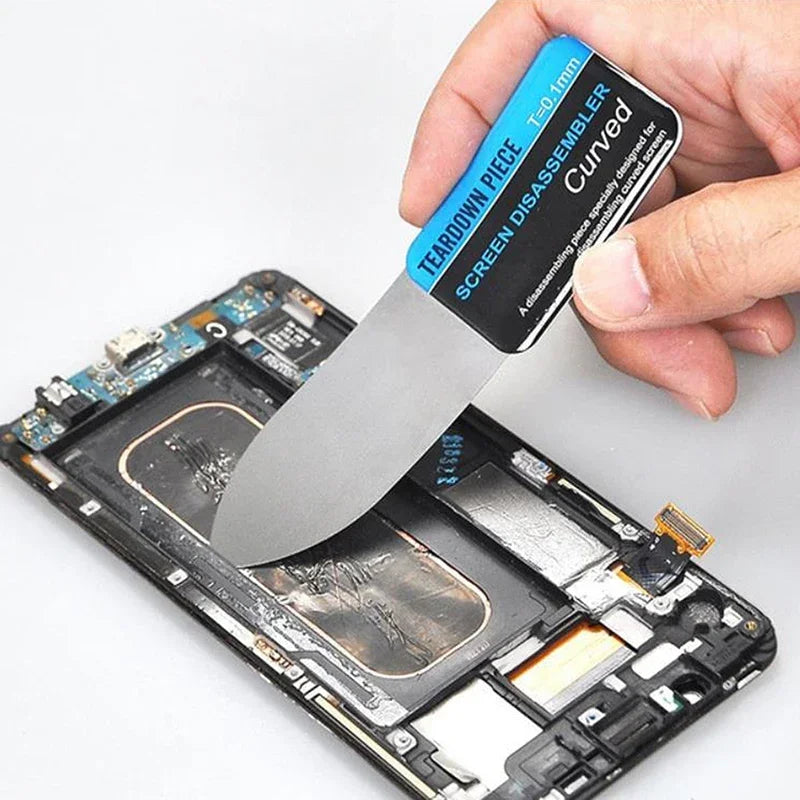 1 Piece Mobile Phone Curved LCD Screen Spudger Opening Pry Card Tools Ultra Thin Flexible Mobile Phone Disassemble Steel Metal
