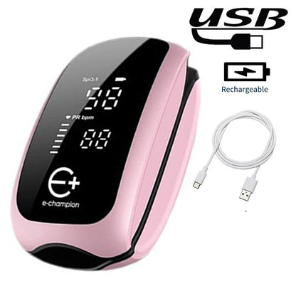 Rechargeable Medical Oximeter Strap Lanyard Fingertip Pulse Oximeter Blood Oxygen Saturation Monitor Digital LED Display Child