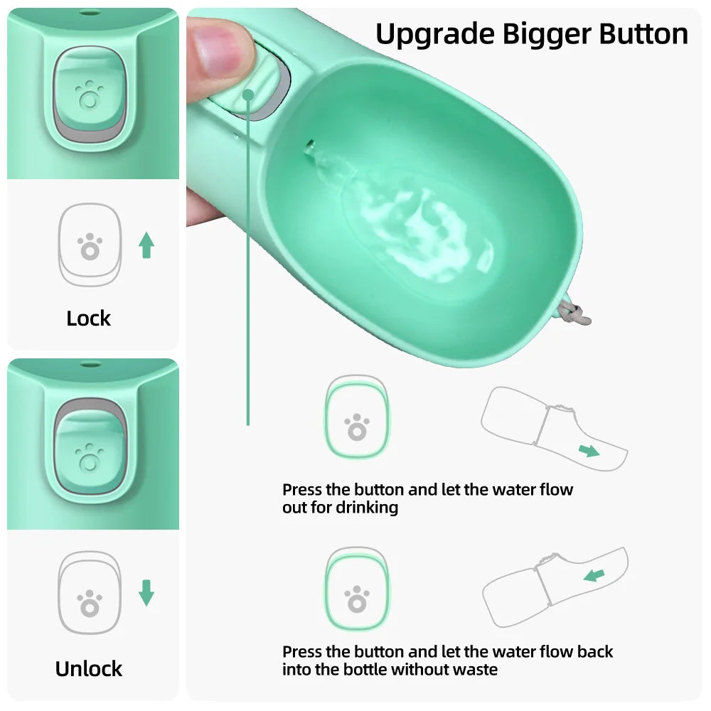 Portable Dog Water Bottle with Leakproof Drinking Bowl