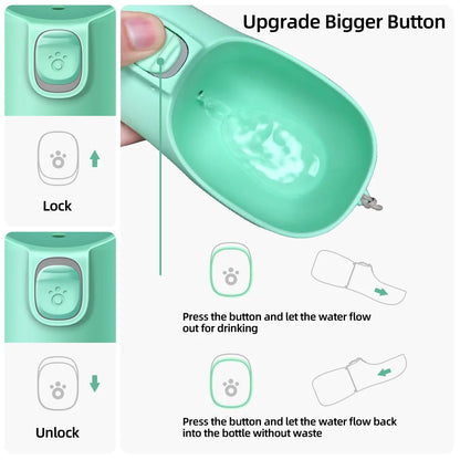 Portable Dog Water Bottle with Leakproof Drinking Bowl