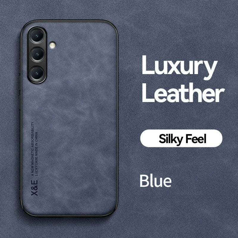 For Samsung Galaxy A56 A36 A26 A16 5G Case Soft Silicone Car Holder Magnetic Leather Phone Cover for Galaxy A06 A 56 36 16 Funda