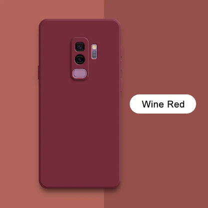 Square Liquid Silicone Back Cover for Samsung Galaxy S9 Plus Camera Protective Soft Shockproof Phone Case SamsungS9 S9Plus Funda