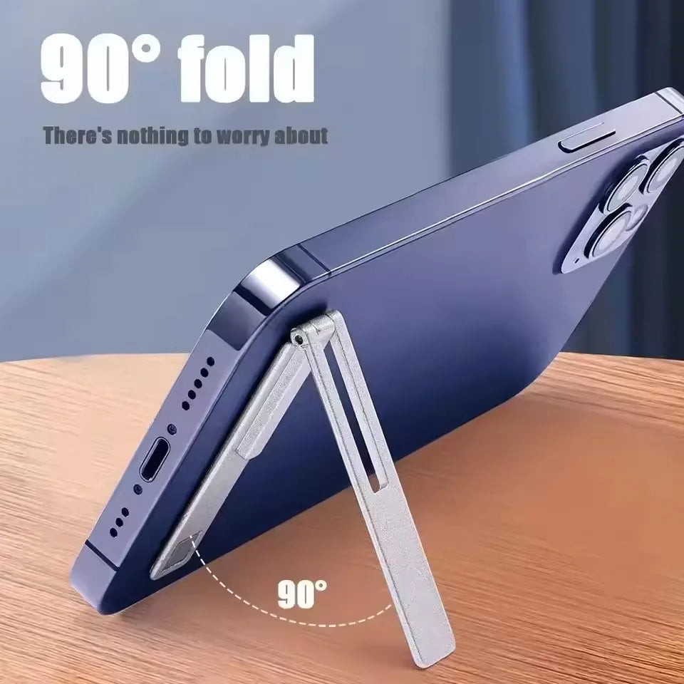 Magnetic Ultra Thin Foldable Mobile Phone Holder Bracket Metal Alloy Desktop Cell Phone Stands Universal Phone Support Kickstand