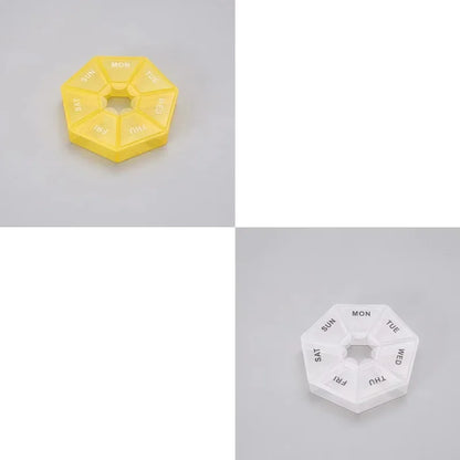 1/2/3Pcs A Week 7 Corners Pill Box Round 7 Boxes For One Week Small Pill Box Mini 7 Days Portable Points Medicine Jewelry Box