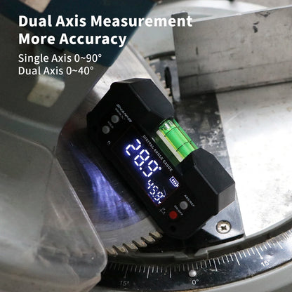 SHANHR Digital Angle Finder, Multi-Axis Protractor Tool with Backlit LCD, Digital Level with Bubble and Dual Axis Display