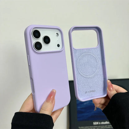 Magnetic Liquid Silicone Case for iPhone 17/17 Air/17 Pro/17 Pro Max For Magsafe Big Camera Hole Cover Shockproof Protective