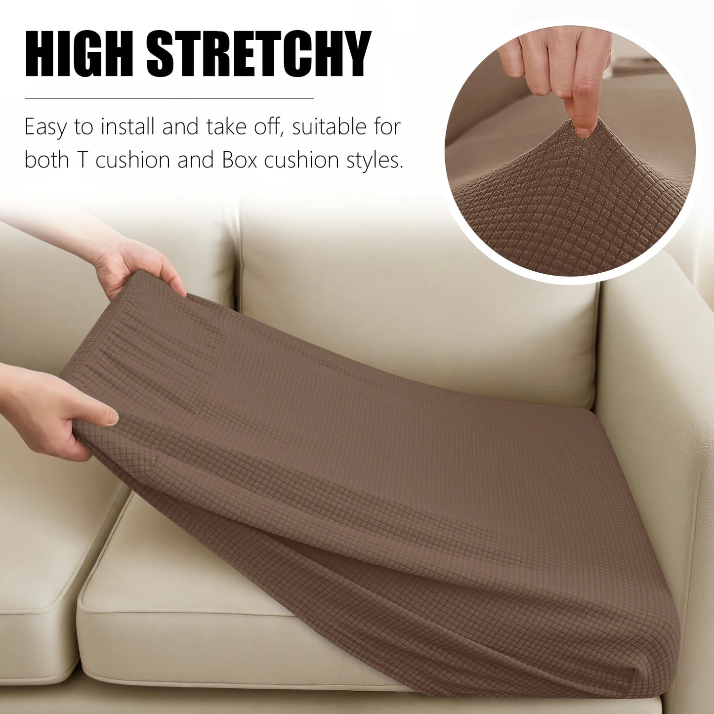 1 2 3 4 Seat Sofa Cushion Cover Back Combination Kit Cover Living Room Waterproof Jacquard Slipcover Couch Seat Protector Case