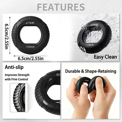 Silicone Finger Gripper Ring Hand Muscle Strengthener Ring Wrist Finger Trainer Exercise Carpal Expander Workout Fitness Device