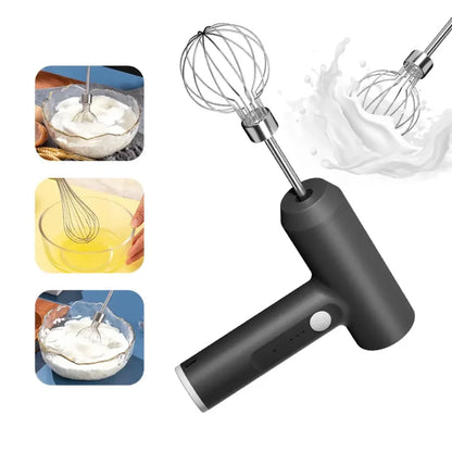 Portable 3-Speed Wireless Electric Hand Mixer, Egg Beater for Baking Dough, Cake, Cream Blender Kitchen Tool