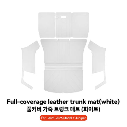 YZ For Tesla Model Y Juniper 2021-2026 Leather Trunk Mats Fully Surrounded Waterproof Non-Slip Liner Custom Floor Mat Accessorie