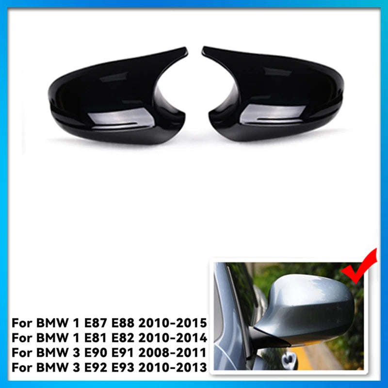 E90 E91 Black M3 Style Cover E81 E82 E87 E88 for BMW 1 3 Series E92 E93 Carbon Fiber M Look Rear Mirror Cap Car Accessories