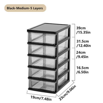 Clear Desktop Storage Box with Drawer Heightened Table Organizer Plastic Office storage cabinet  for Stationery cosmetics