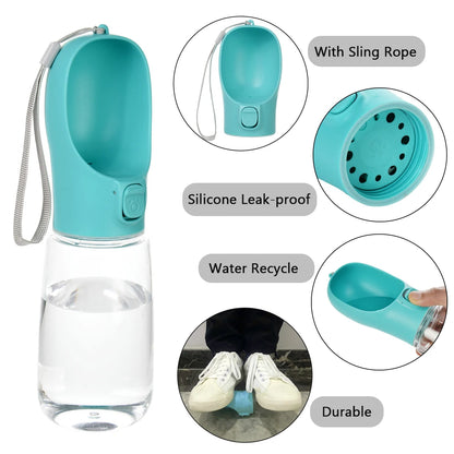 Portable Dog Water Bottle with Drinking Bowl – 300ml to 550ml