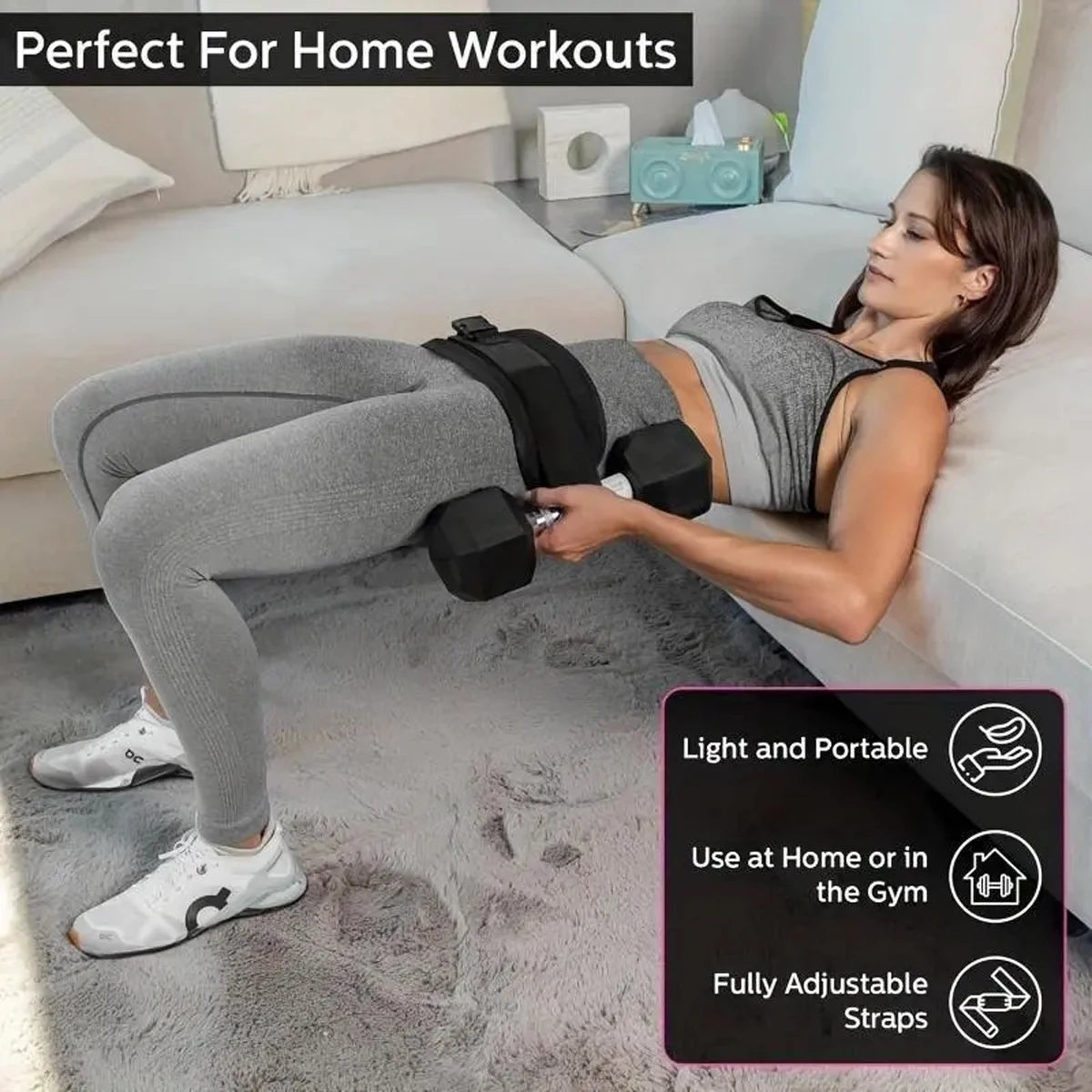 Adjustable Weighted Hip Bridge Belt for Home Gym