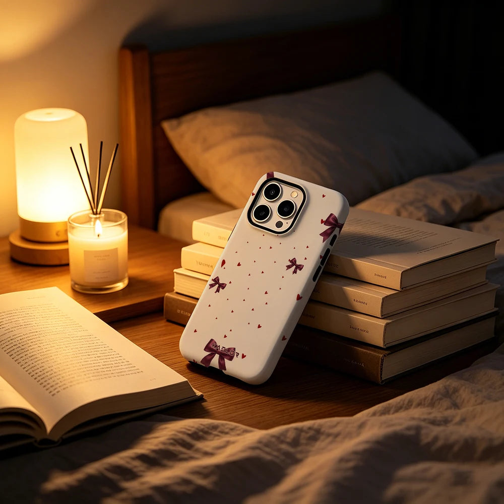 Burgundy Big Flower Double Layer Hard Shell for iPhone 17 16 15 14 Plus 13 Pro Max Anti-Drop Shockproof  PC Case