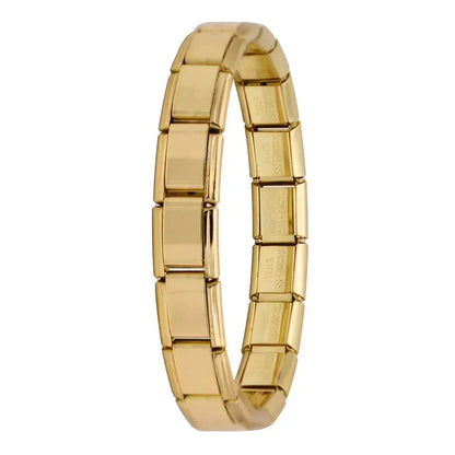 Hapiship Italian Elastic Charm Bracelet – 9mm Stainless Steel Fashion Bangle for Women & Men