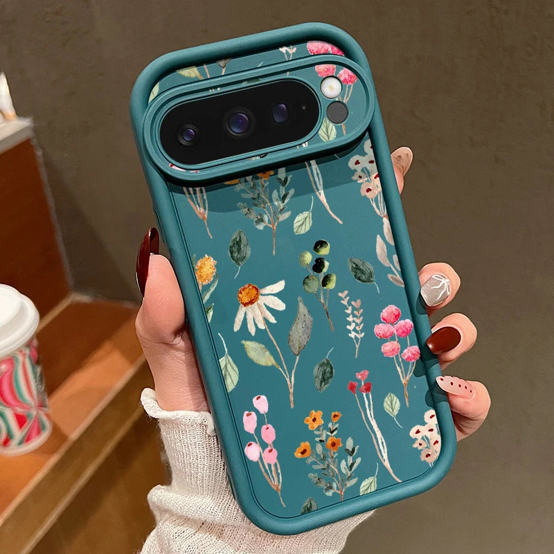Flowers Printing Case For Google Pixel 10 8 7 Pro 10 9 Pro XL 9A 8A 7A Shockproof Soft TPU Silicone Phone Cover For Pixel 8 Pro
