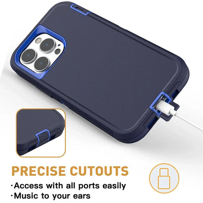 3 IN 1 Heavy Duty Armor Shockproof Dust-Proof Case For iPhone 15 14 13 12 11 16Pro MAX  MINI XSMAX XR X XS SE 6 7 8 PLUS Cover