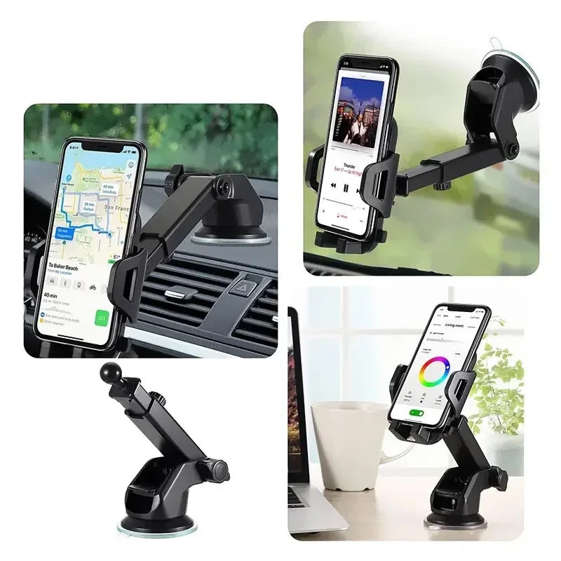 Universal 360° Rotatable Car Phone Holder Windshield Suction Cup & Air Vent Mount Stand for Cellphone Stable Car Phone Bracket