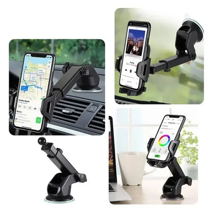 Universal 360° Rotatable Car Phone Holder Windshield Suction Cup & Air Vent Mount Stand for Cellphone Stable Car Phone Bracket
