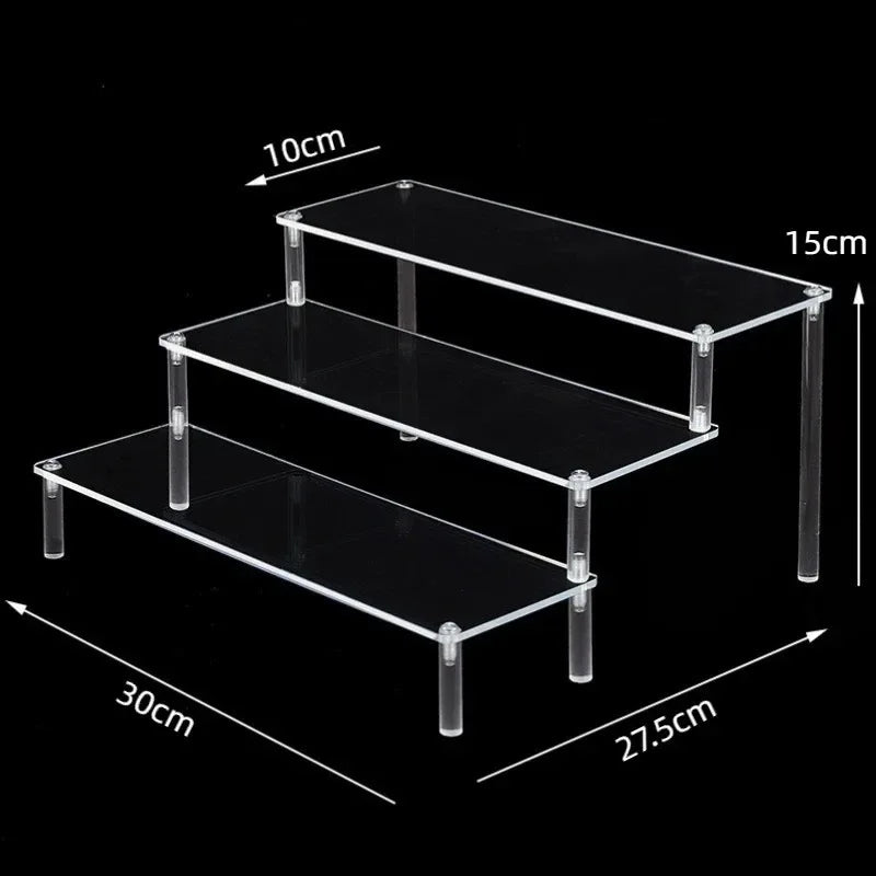 1-5 Tier Iridescent Acrylic Display Risers Stand Shelf for Figures Collectibles Cupcakes Perfumes Jewel Decorating & Organizing