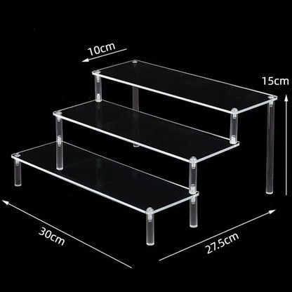 1-5 Tier Iridescent Acrylic Display Risers Stand Shelf for Figures Collectibles Cupcakes Perfumes Jewel Decorating & Organizing