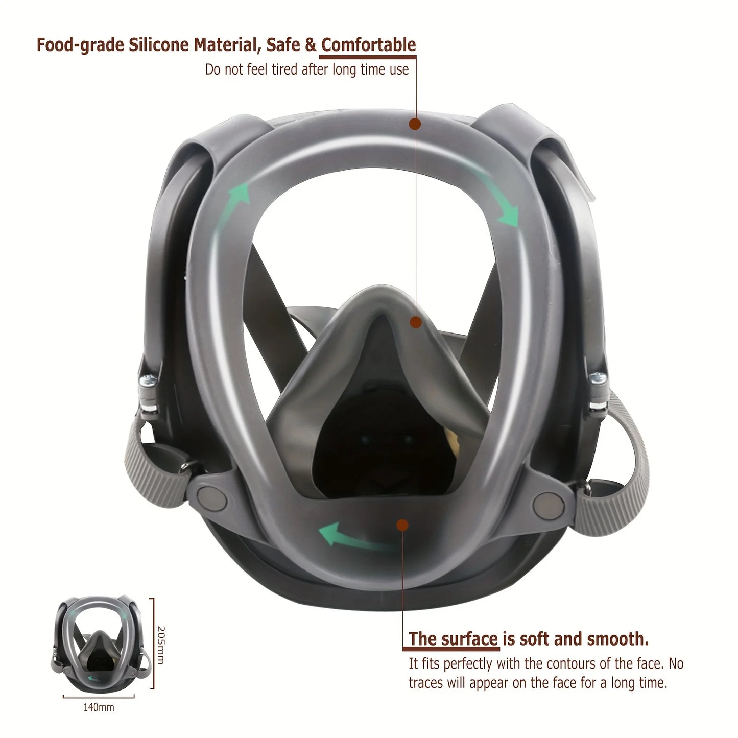 Ship From USA 6800 Full Face Gas Mask Reusable Large Size Gas Dust Respirator Paint Sprayer Chemical Wood Working