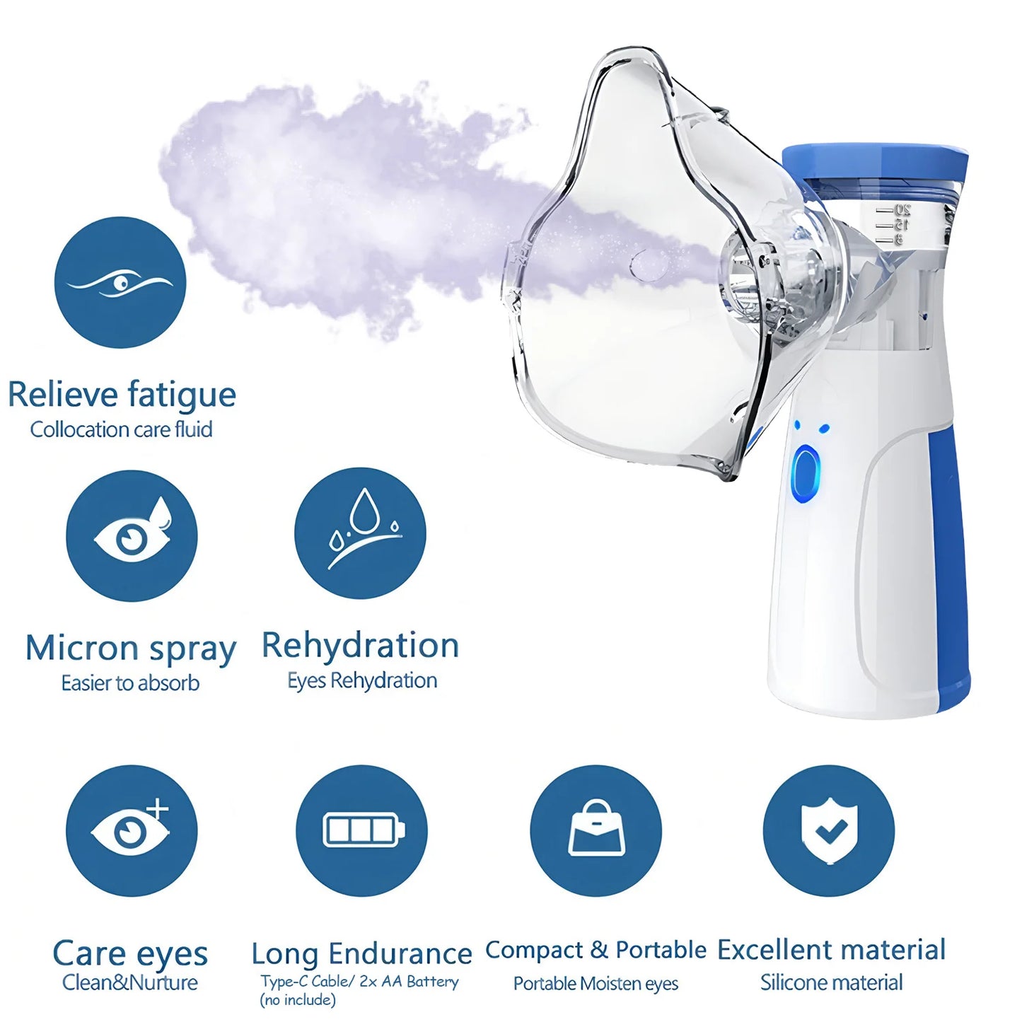 Mini Facial Steamer Nano Mister Facial Sprayer USB Nebulizer Humidifier Moisturizing Hydrating Women Beauty Skin Care Tool