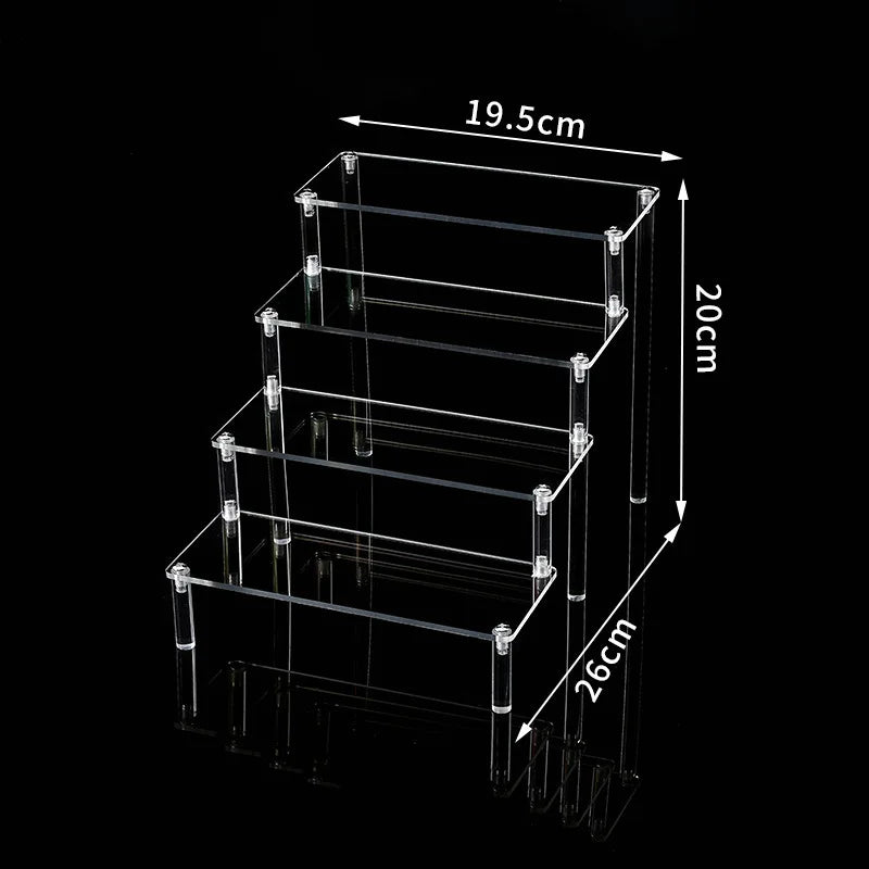 Clear Acrylic Display Stand For Anime Figures Cupcake Shelf Organizer Desserts Holder Jewels Display Risers Stand Perfume Stand