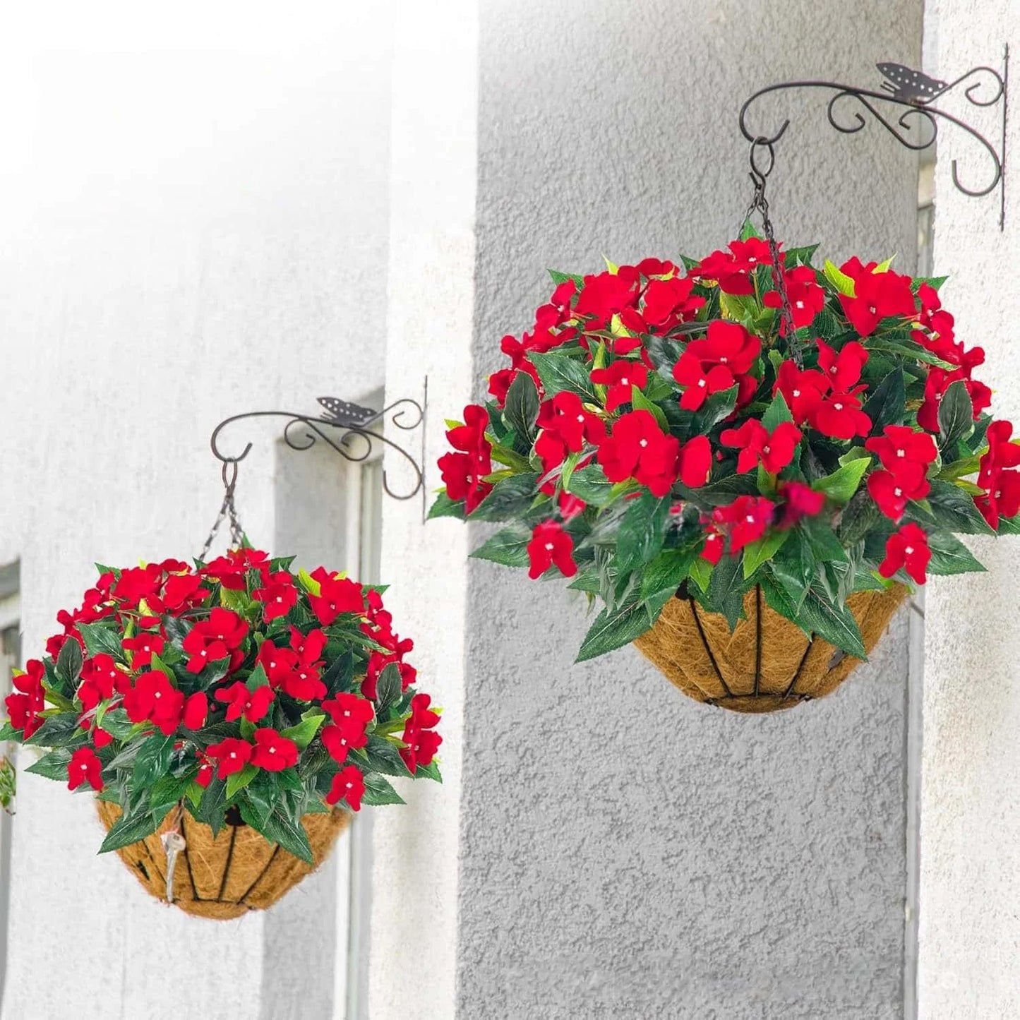 1/2/6PCS Artificial Flowers, Realistic Faux Balsam, Lifelike Stems, UV Resistant for Home Hotel  Indoor Outdoor Decor