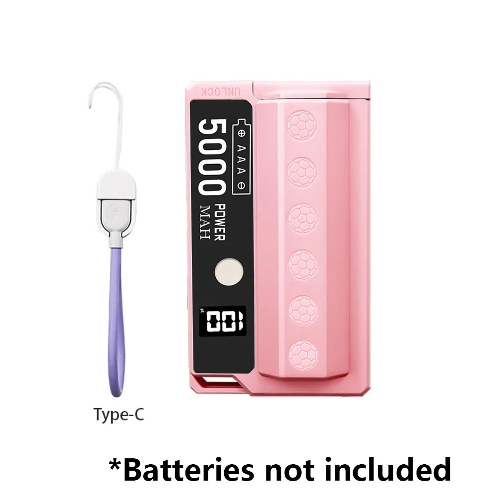 Byscoon Portable Power Bank 22.5W Fast Charging Removable Replaceable 21700 Battery (Not Included) for iPhone 16 15 Samsung