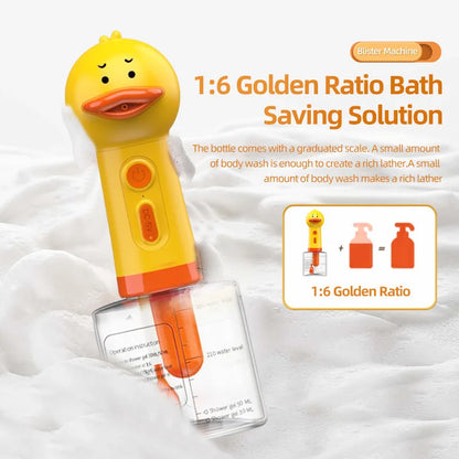 Automatic Pet Foam Dispenser, Yellow Duck Shaped Electric Foam Machine, USB Charging Pet Grooming Accessory