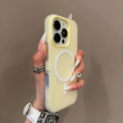 Luxury Candy Color 2 IN 1 For Magsafe Case for iPhone 16 15 14 13 12 17 Pro Max Plus Magnetic Wireless Charge Clear Matte Cover