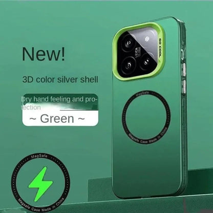 Luxury For Magsafe Wireless Charging Matte Frosted Case For Xiaomi 14 13 13T 14TPro Semi-Transparent Shockproof Protection Cover